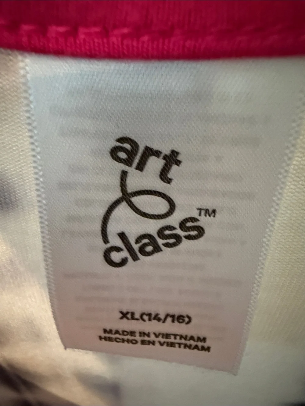 art class Black & White Tie-Dye Tank Dress with Pink Trim